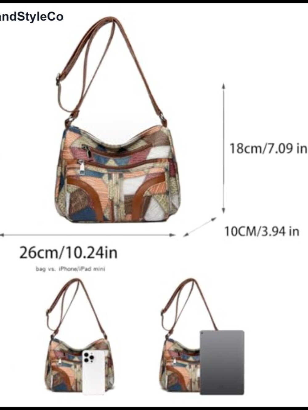 Crocodile Print Soft Leather Tote Bag with Adjustable Strap - Picture 3 of 6